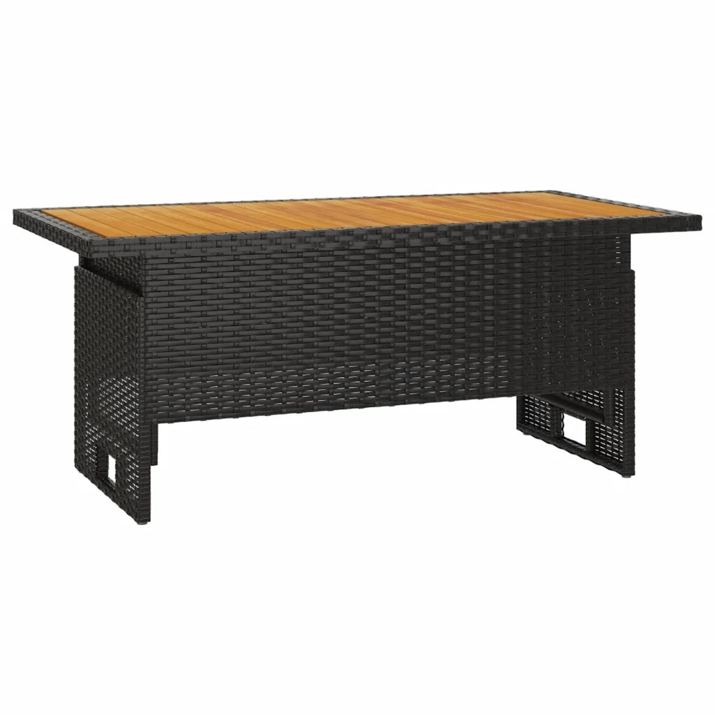 Set da Giardino 2 pz con Cuscini Nero in Polyrattan 362175