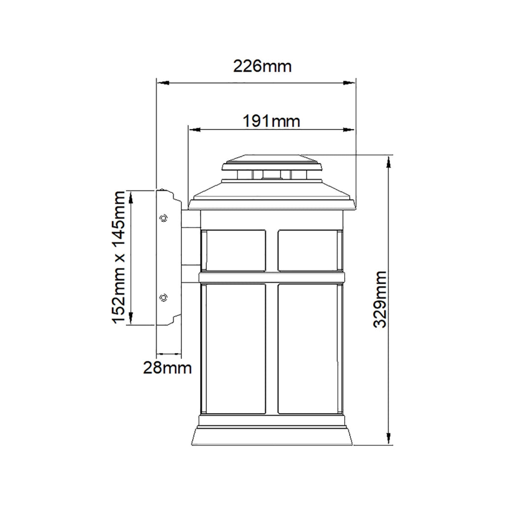 Applique esterno classico Newport acciaio spazzolato E27 Feiss