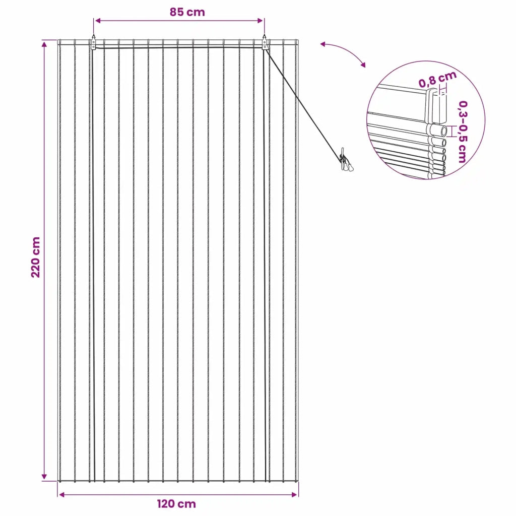 Tenda a rullo Marrone 120 x 220 cm Giunco 42034661