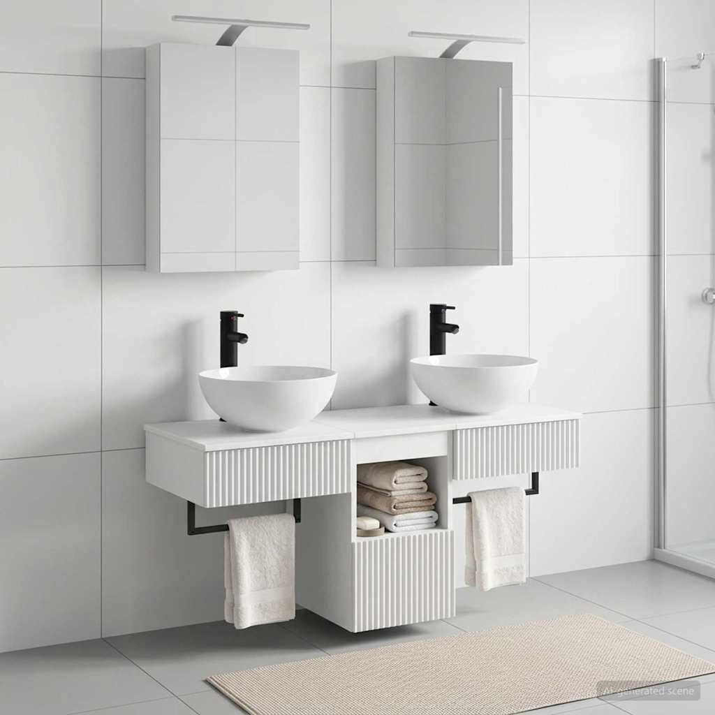 Set di Armadi da Bagno 5 pz Bianco Legno ingegnerizzato 3406271