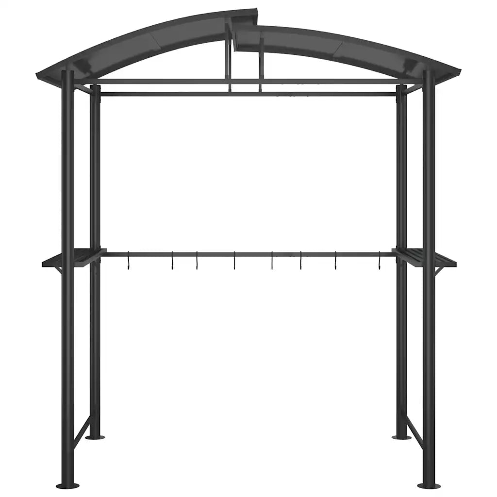 Gazebo | Pergolato Barbecue Ripiani Laterali Antracite 210x114x230 Acciaio