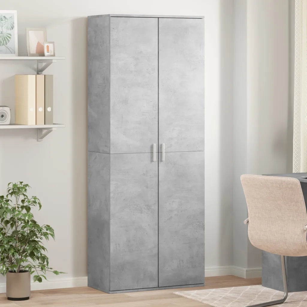 Credenza | Madia | Buffet da pranzo | Armadio da pranzo Grigio Cemento 70x35x180 cm in Legno Multistrato