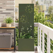 vidaXL Vaso da Giardino con Pannello Decorativo Oliver verde