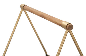 Porta Giornali Fashion 37x23x54,5 cm Legno di Abete e in Ferro Nero e Oro