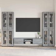 Set mobile TV con porta FLORIN Grigio Sonoma Legno multistrato