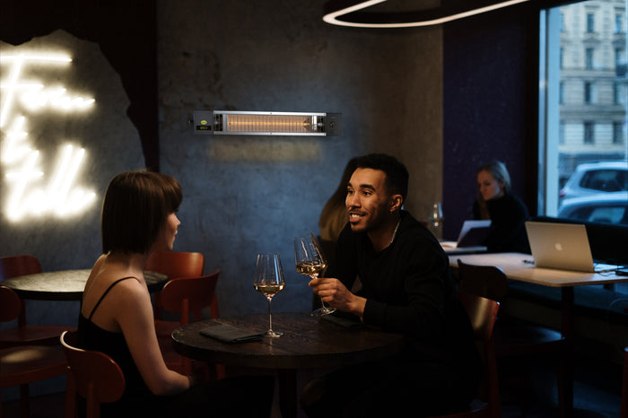 Stufa Elettrica ad Infrarossi 83x3,8x12 cm da Parete 1800W con Telecomando Onde Medie Moel Petalo