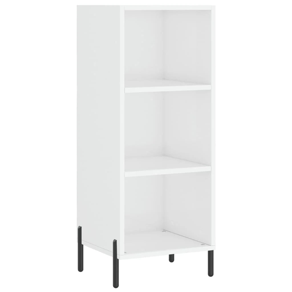 Buffet credenza cassettiera mobiletto mobile contenitore organizer per cucina soggiorno finitura lucida 34,5 x 32,5 x 90 cm legno ingegnerizzato bianco 02_0030579