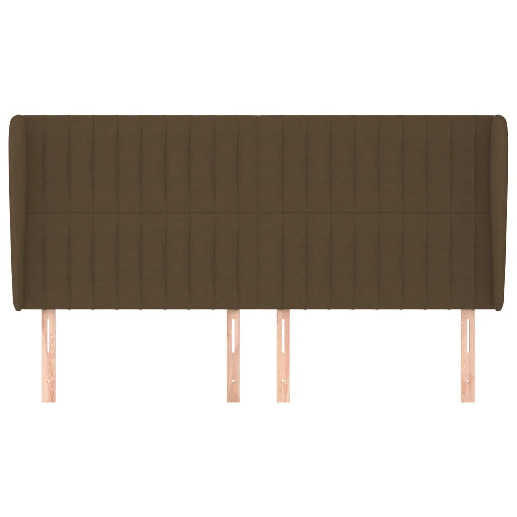 Testiera ad Orecchio Marrone Scuro 203x23x118/128 cm in Tessuto 3118219