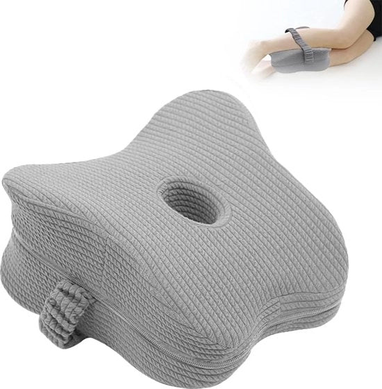 Kushion per ginocchia per sonnambuli - Cuscino ortopedico per gambe per sonno senza dolore - Supporta ginocchia, gambe, bacino, schiena e gravidanza - Rimovibile e lavabile (bianco)