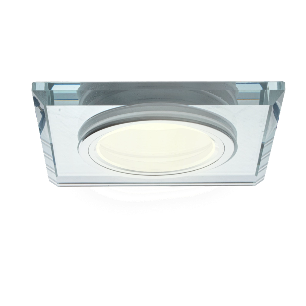 Faretto incasso quadrato vetro cromo GU10 35W Eko-Light