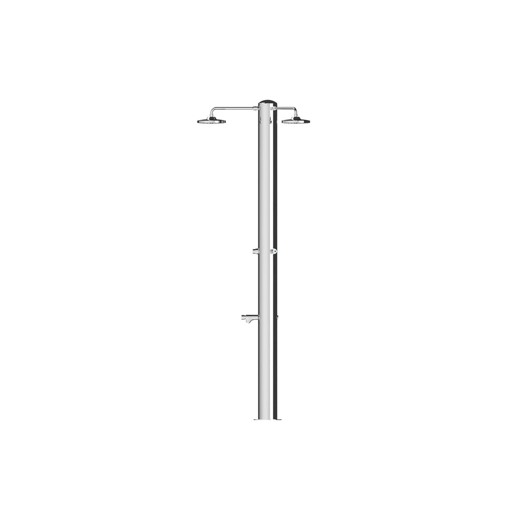 Doccia da Giardino Tripla 3 Temporizzatori e Lavapiedi ATI Docce MUL-3P Inox Anodizzato