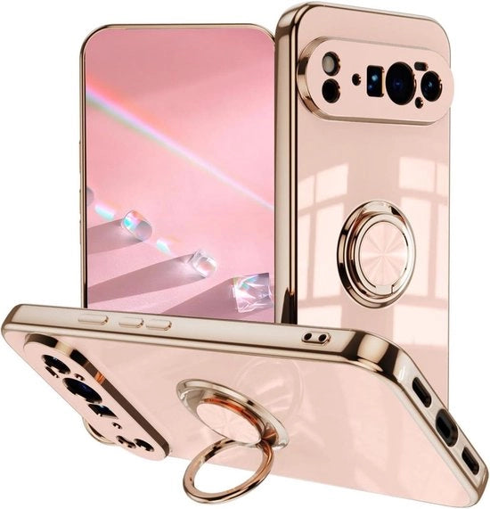 Casella protettiva per smartphone shockresistente, design ultradotato con supporto a 360° - rosa chiaro