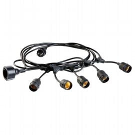 LUMINARIA 'ENJOY' cavo mt.5 - 5 portalampade - nero  - SOVIL