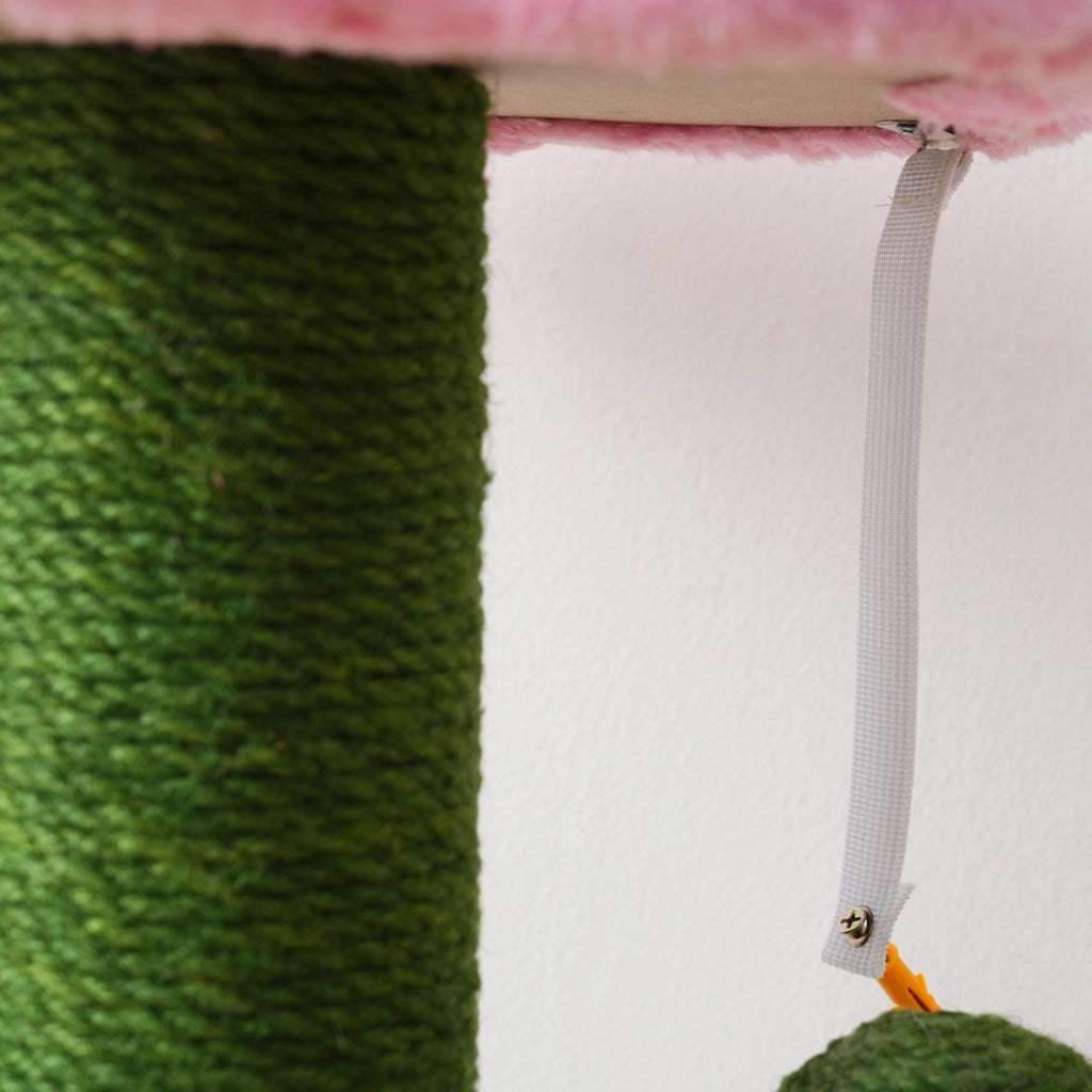 Tiragraffi per gatti a forma di cactus 90 cm; verde; con base stabile in MDF e sisal