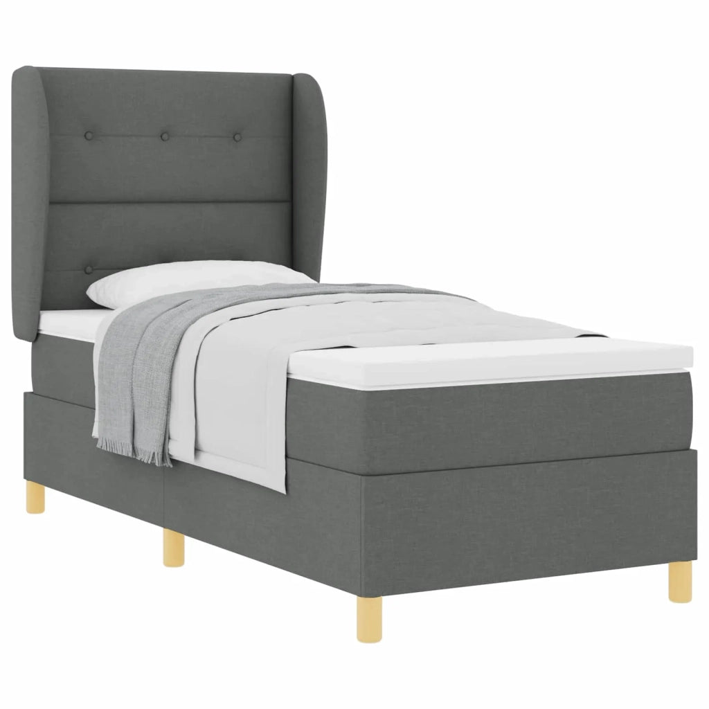 Letto con molle e materasso Grigio Scuro 90x190 cm Tessuto 3340740