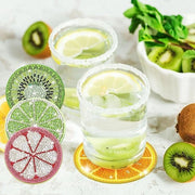 Onderzetters con houder - 12 pezzi set di sottopiani per diamantopittura per adulti - stile frutta - tazze vasi candele decorazione.