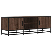 Mobile porta TV dal design industriale con ampio vano contenitore 120 x 35 x 41 cm in legno composito marrone 02_0049605