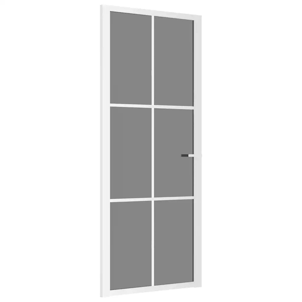 Porta Interna 83x201,5 cm Bianca in Vetro ESG e Alluminio cod mxl 60144