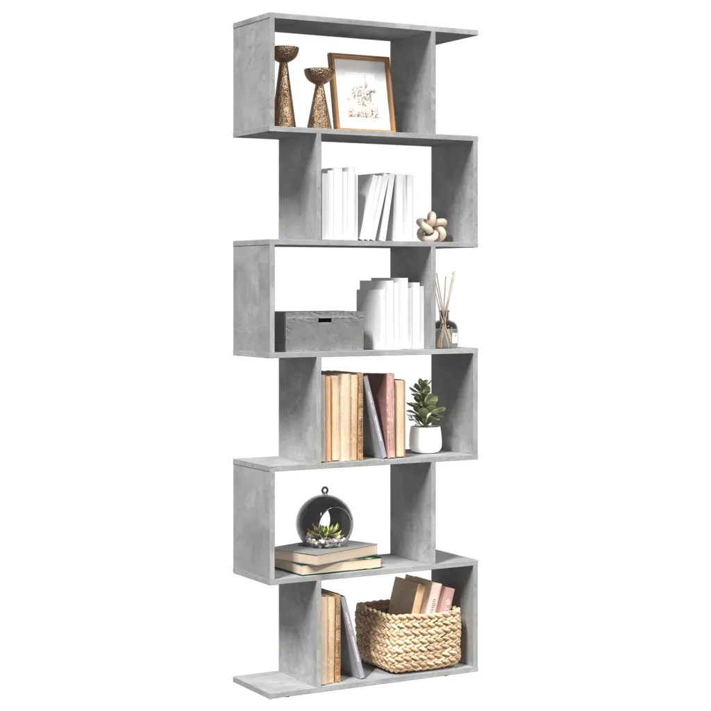 Libreria Divisorio 6Piani Grigio Cemento 70x24x193cm Truciolato 858087