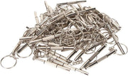 Kit di riparazione per occhiali e accessori da 50 pezzi con set di chiavi a viti in vetro.