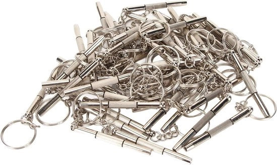 Kit di riparazione per occhiali e accessori da 50 pezzi con set di chiavi a viti in vetro.