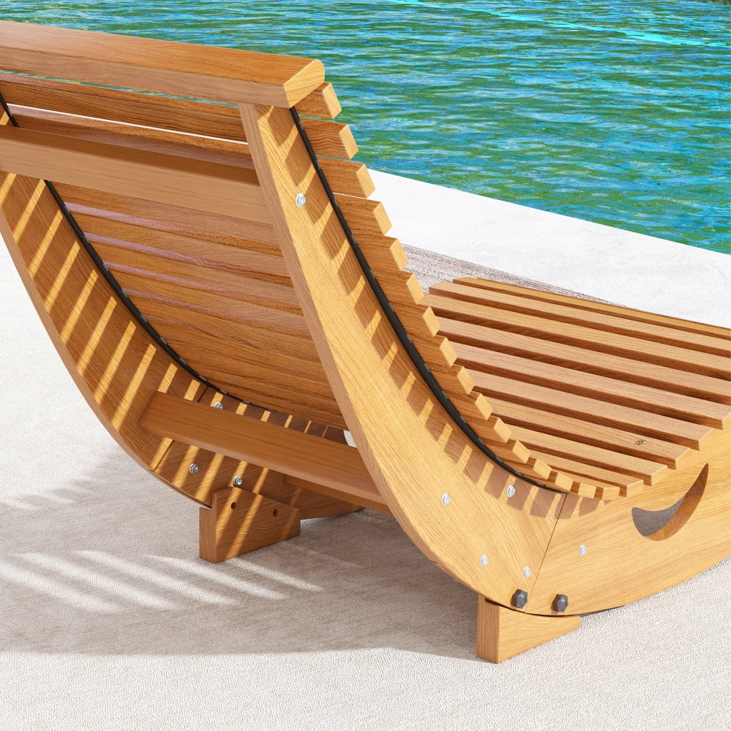 Sedia a dondolo da giardino ¨C zephmum ¨C legno, struttura a listelli, schienale alto