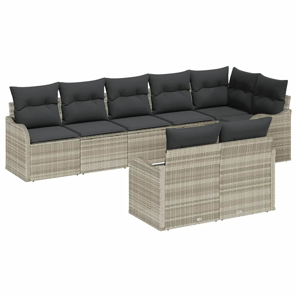 Set Divano da Giardino Grigio chiaro polyrattan 3345752