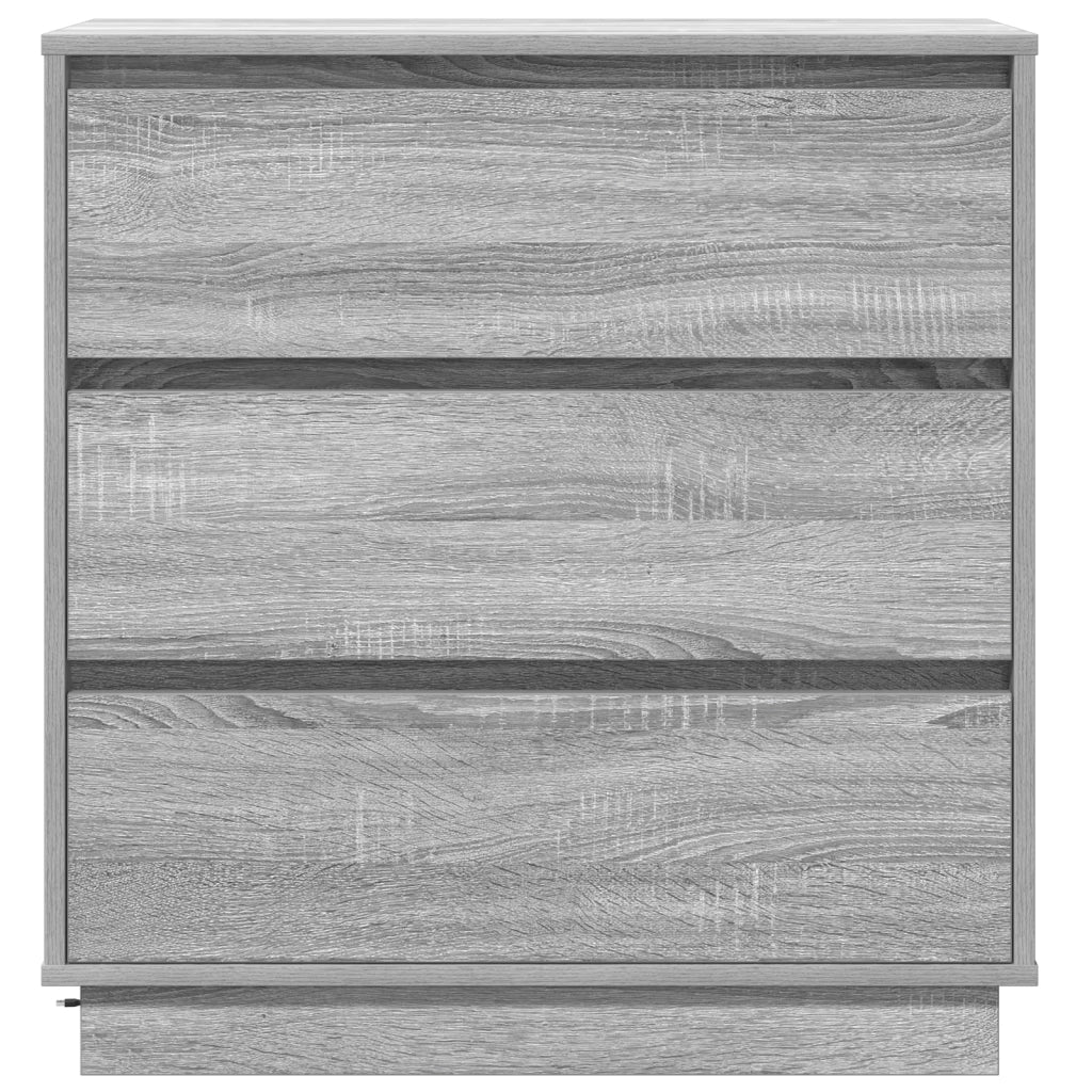 Comodino  con LED Grigio Sonoma 71x34,5x75 cm Legno ingegnerizzato