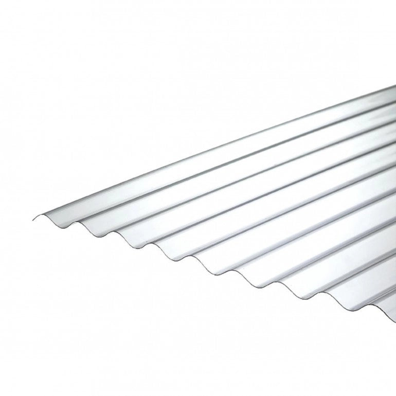 10 Lastre di Policarbonato Corrugato "SuperDur" ONDA 76/18 mm CLEAR 1265X1000mm con protezione UV