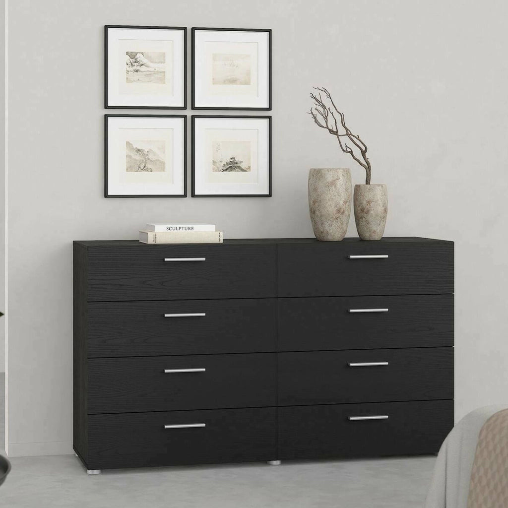 Credenza Phethai, Buffet da soggiorno, Madia da salotto, Dispensa da cucina, 140x40 h82 cm, Nero