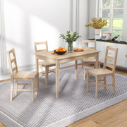 TAVOLO da pranzo 118x73 cm con 4 sedie, Set da 5 pezzi, legno naturale