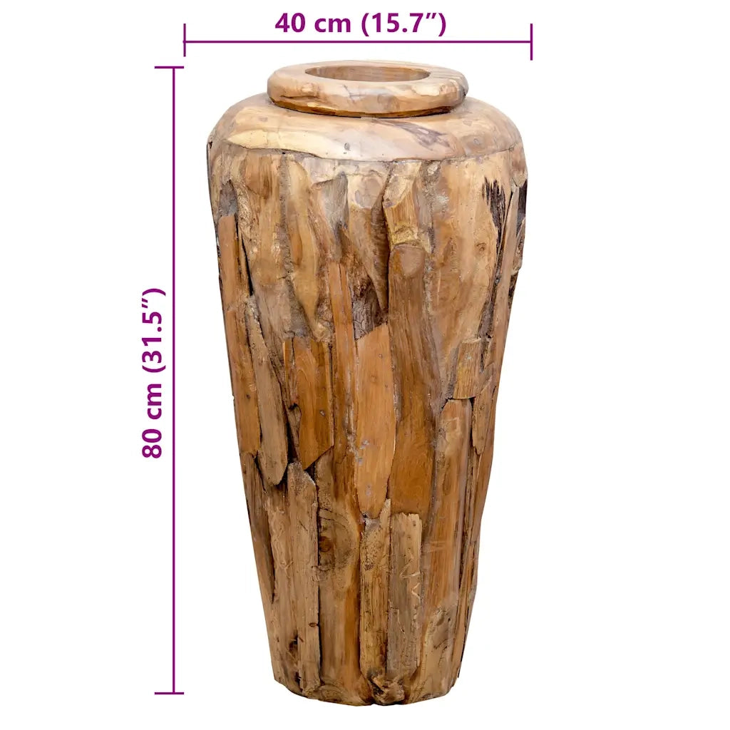 Vaso Decorativo-Fioriera 40x80 cm in Legno Massello di Teak