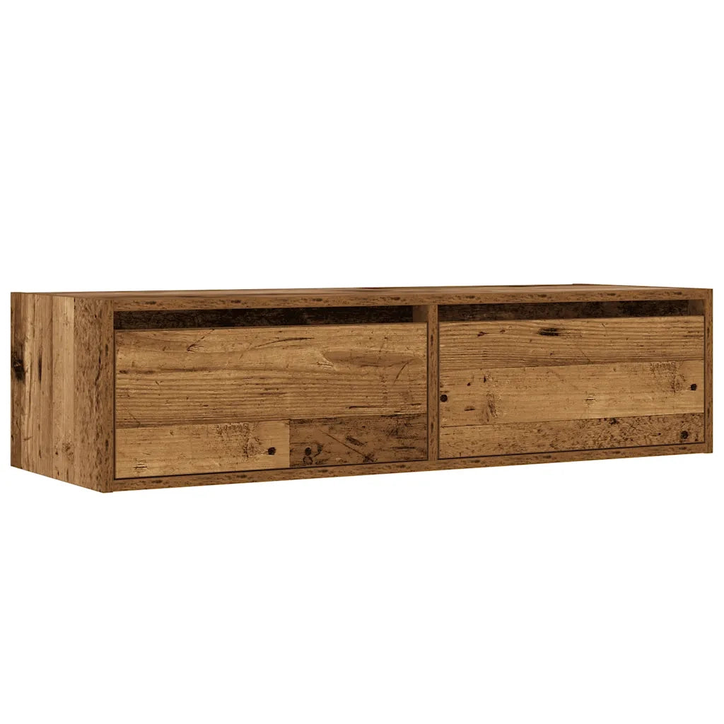 Mobile Porta TV con Luci LED Legno Vecchio 100X35,5x25 cm 860245
