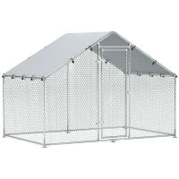 Pollaio in metallo con copertura impermeabile e anti-UV, gabbia per 5-8 polli, 3 x 1,7 x 1,9m