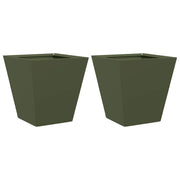 Fioriera rialzata per piante fiori giardino terrazze set da 2 verde oliva 30 x 30 x 30 cm acciaio verde 02_0039078