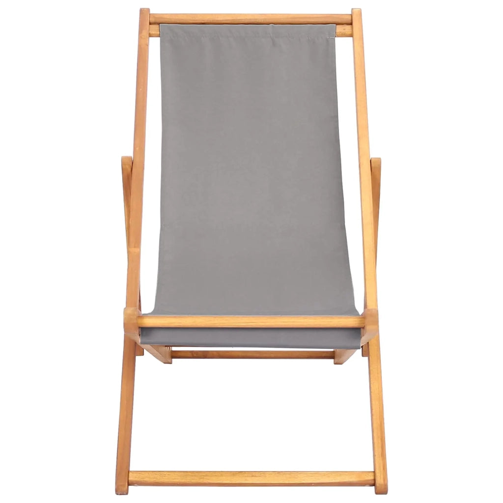 Sedia da Giardino | Sedia da spiaggia Grigio Chiaro Legno di teak solido