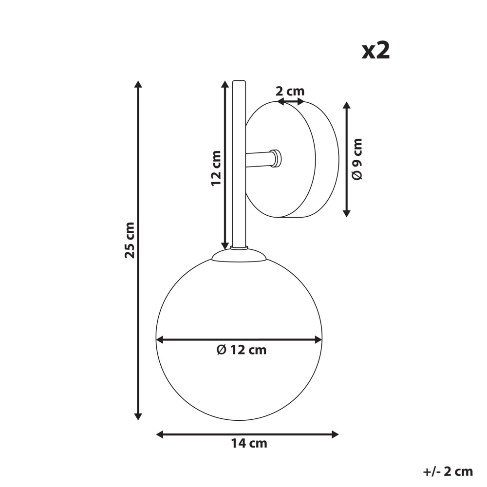 Set di 2 lampade da parete con paralume in vetro rosa e metallo dorato stile Industriale moderno