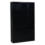 Libreria con 4 cassetti; 4 ante e illuminazione LED - per soggiorno - 120 x 35 x 200 cm - nero