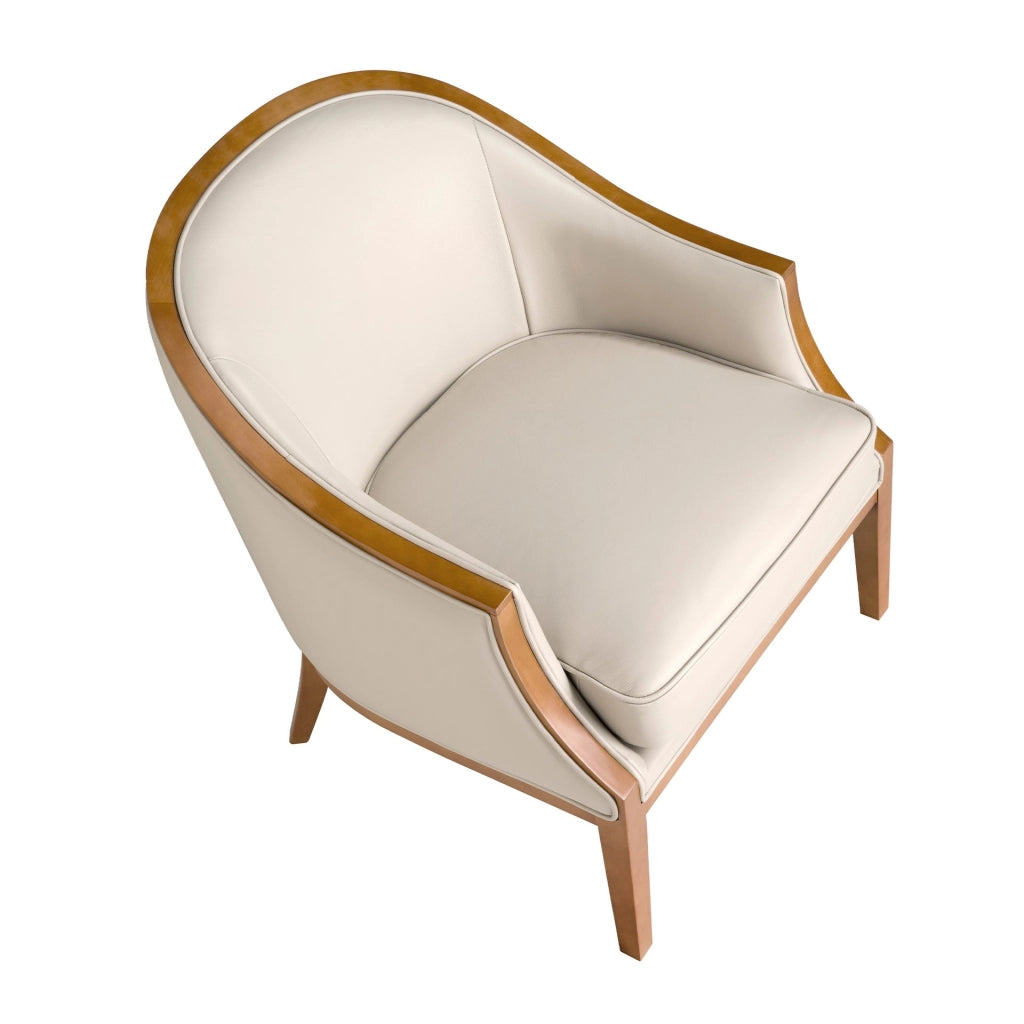 Poltrona in pelle sabbia