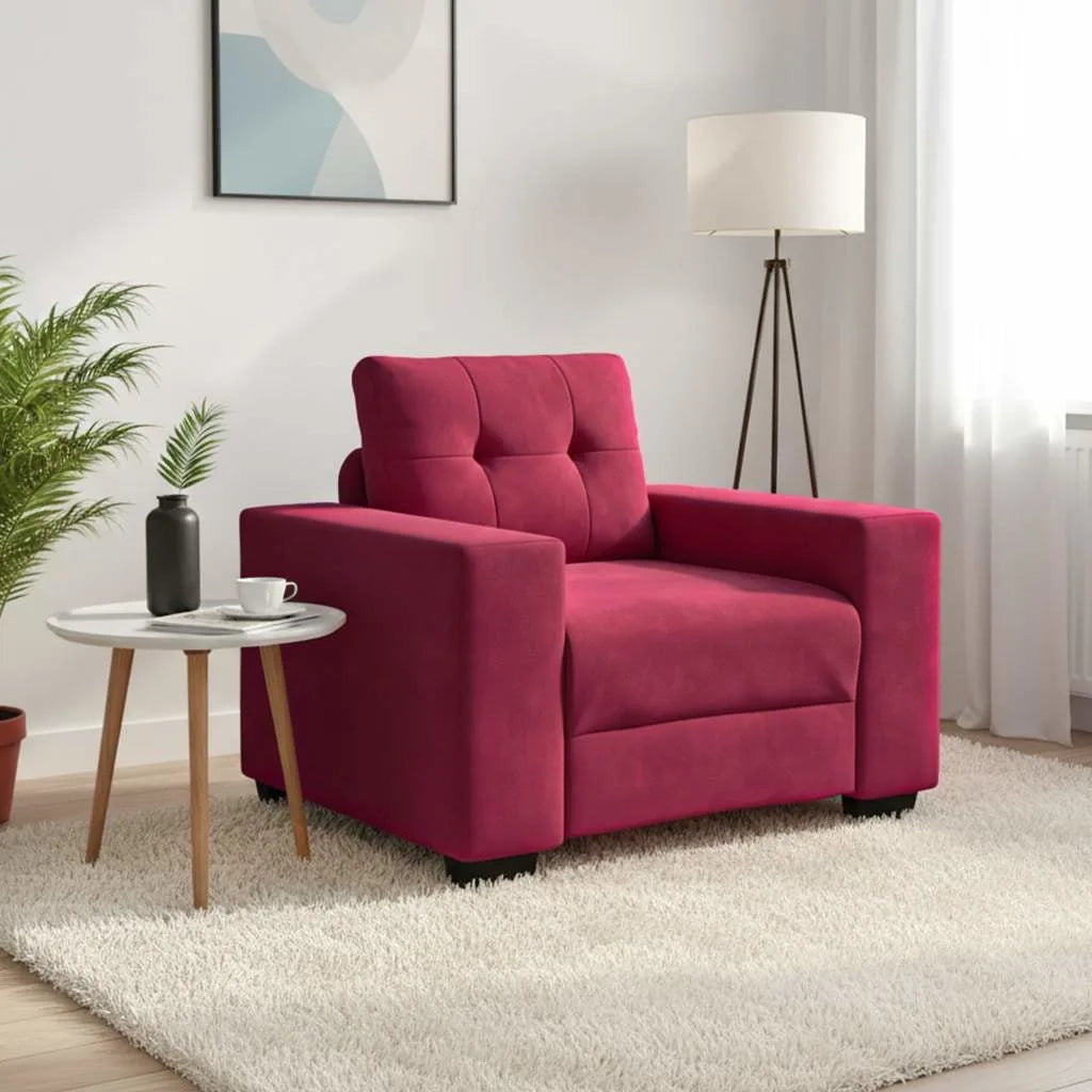 Divano Sedia Rosso Vino 100x78x80 cm Velluto 4105102