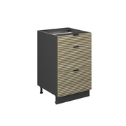 Mobiletto base per cucina Fame-Line Pannello in quercia/Antracite 50 cm senza piano di lavoro Vicco