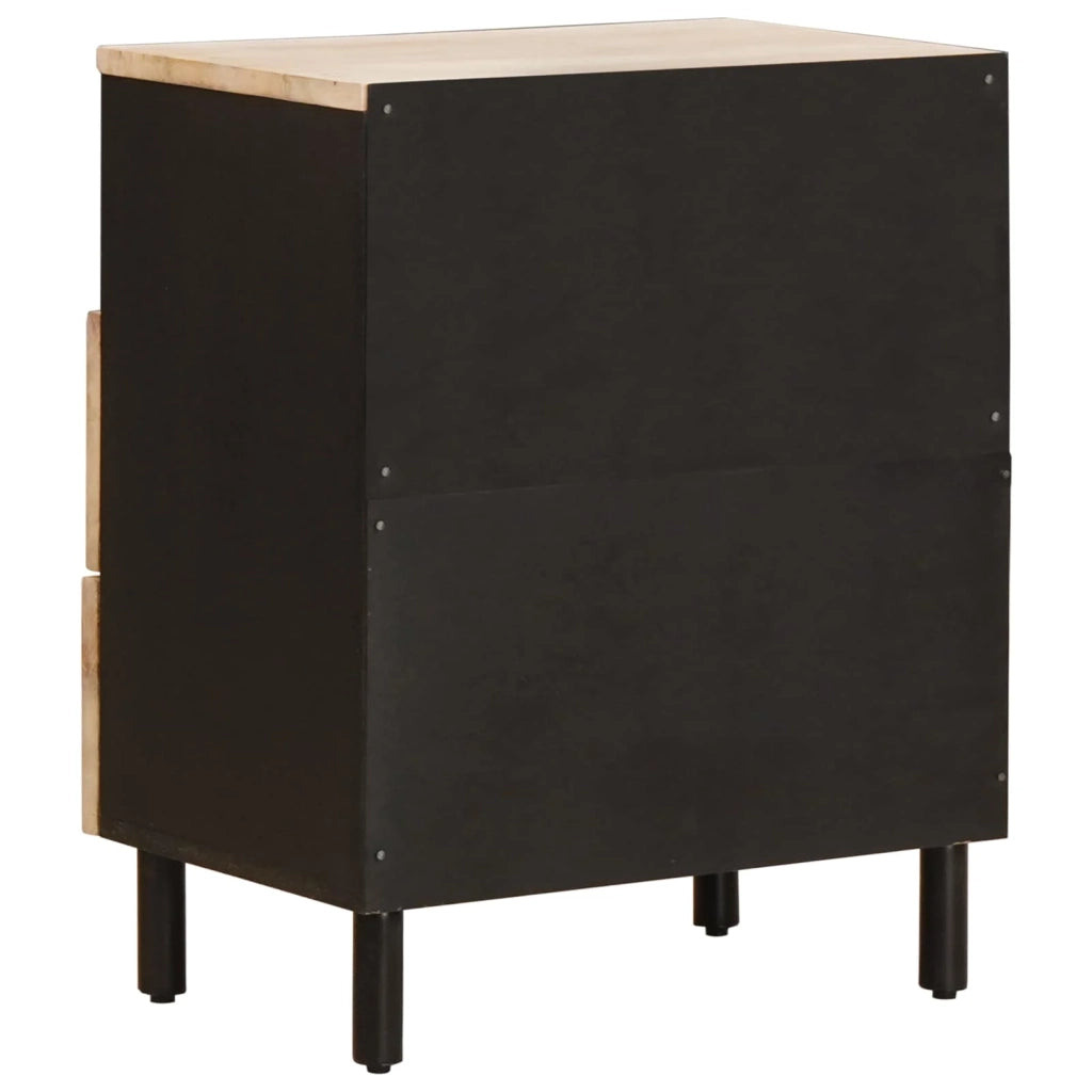 Comodino | Armadio da Notte | Mobiletto da notte Bianco 50 x 33 x 60 cm Legno di mango massello