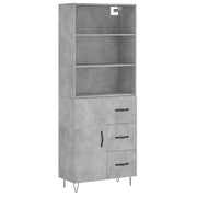 Credenza | Madia | Buffet da pranzo | Armadio da pranzo Grigio Cemento 69,5x34x180 cm in Legno Multistrato