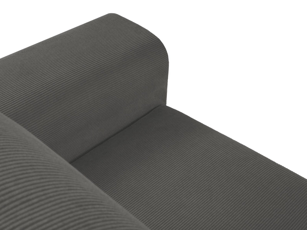 Cosmopolitan Design - Divano convertibile angolare sinistro con contenitore "Kyoto" 4 posti in velluto a coste grigio 