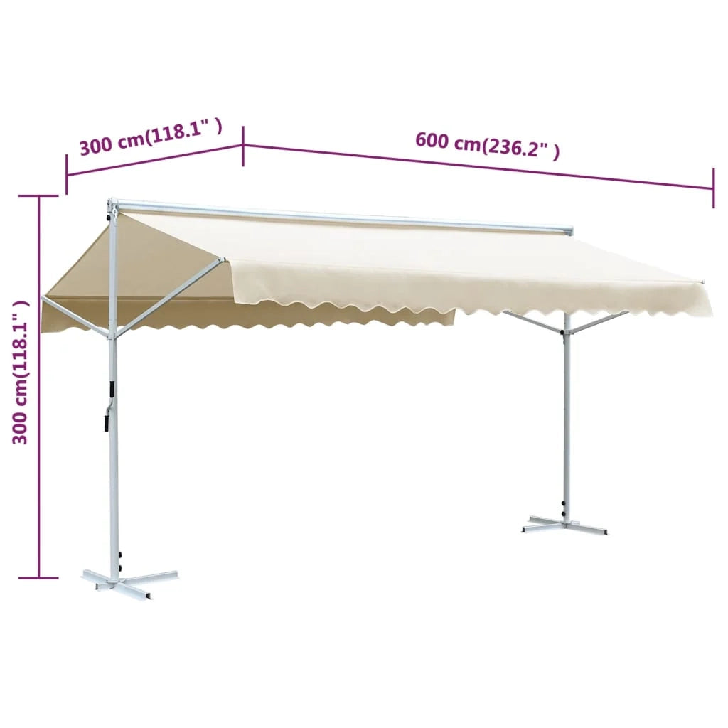 Tenda da sole autoportante 600 x 300 cm color crema 02_0007483