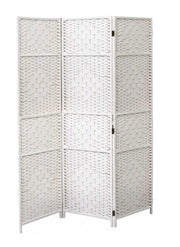 SEPARE IN VIMINI DA INTERNO CON 3 PANNELLI E STRUTTURA DA 135X180 CM BIANCO