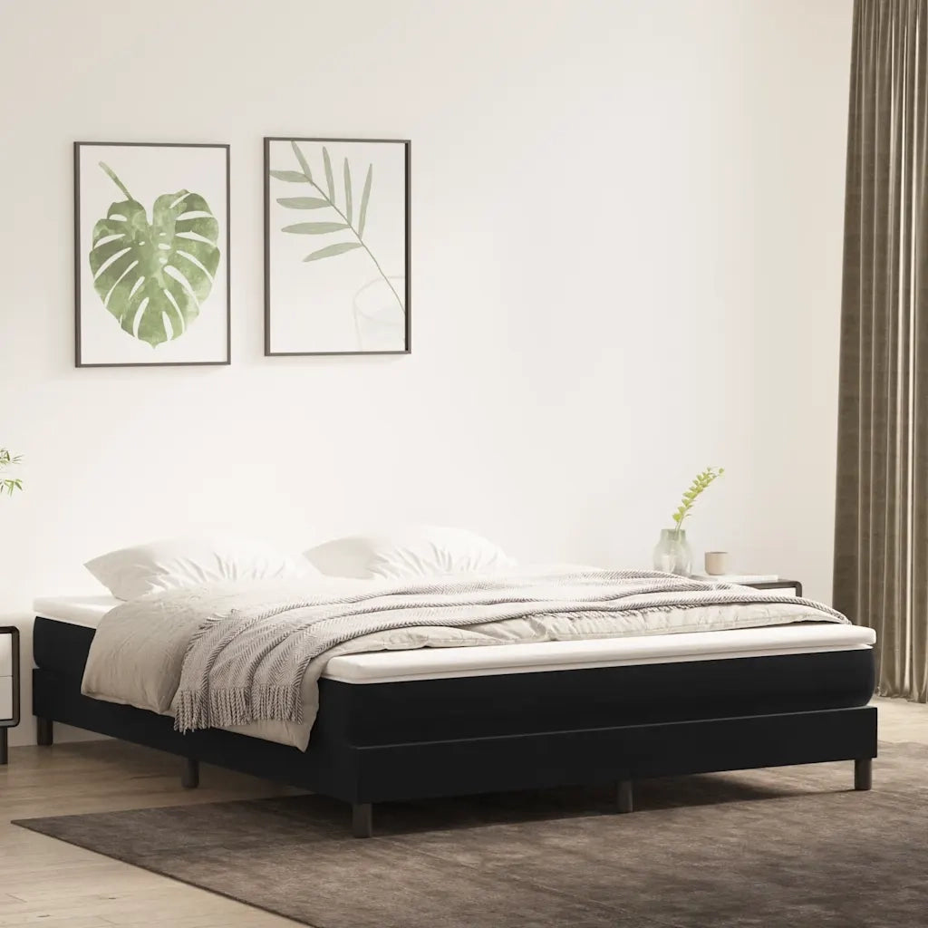 Giroletto a Molle senza Materasso Nero 180x210 cm in Velluto 3315839