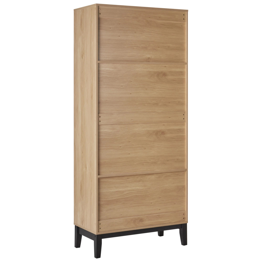 Mobiletto decorativo con vetrina in vetro marrone chiaro soggiorno stile elegante