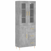 Credenza | Madia | Buffet da pranzo | Armadio da pranzo Grigio Cemento 69,5x34x180 cm in Legno Multistrato