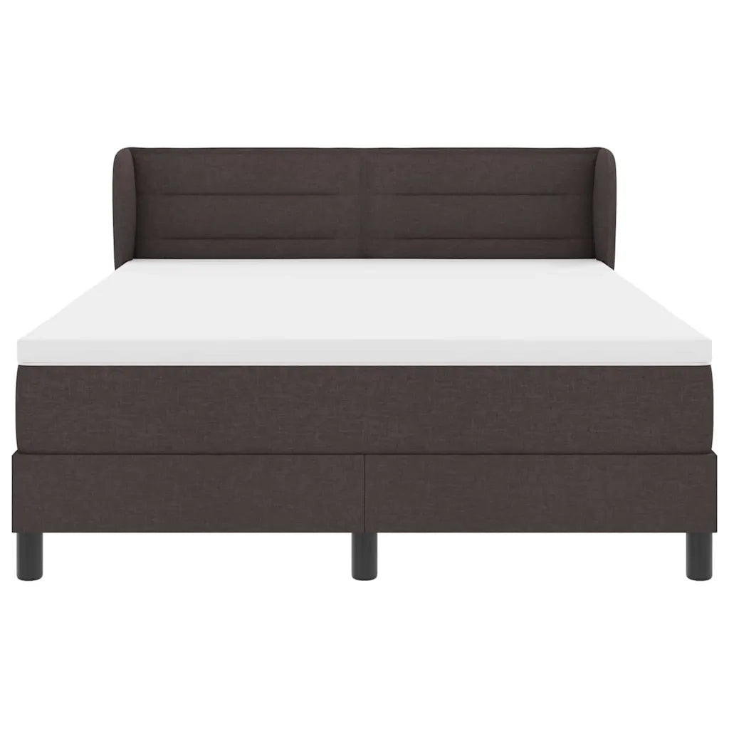 Letto a molle con materasso Marrone Scuro 140 x 200 cm Tessuto 3339964